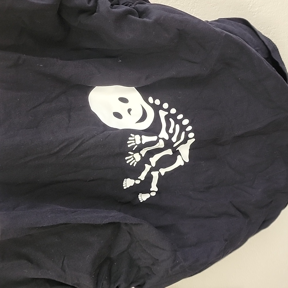 MOTHERHOOD Maternity Black Skeleton TOP Tee Mommy Baby Graphic Halloween, Size M - Picture 2 of 6